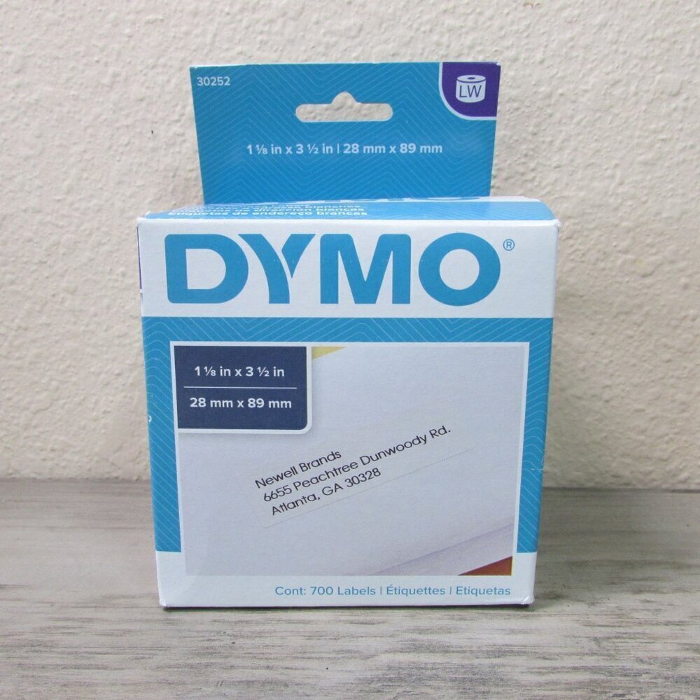 DYMO White Address Labels 700 ct 1 1/8" x 3 1/2" 28mm x 89mm LW 30252